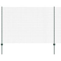 VidaXL Hek met paal groen 1,5 x 10 m staal en pvc - thumbnail