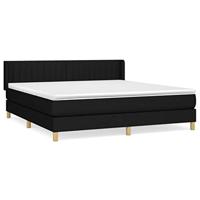 Boxspring met matras stof zwart 160x200 cm - thumbnail