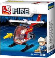 Sluban Fire Brigade Helicopter bouwstenen set - thumbnail