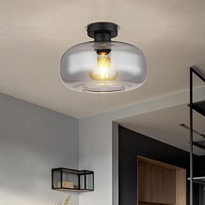 Globo Zwarte plafondlampGiuseppe smoke glas - 15566D