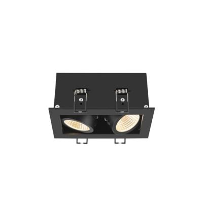 SLV Vierkante led inbouwspotKadux Double 2x Led - zwart - 3000K - 1007559