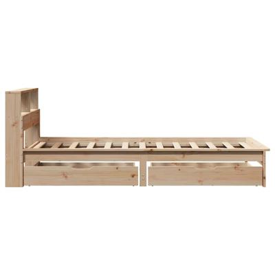 Bed met boekenkast zonder matras massief grenenhout 120x200 cm - thumbnail