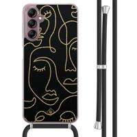 Samsung Galaxy A14 hoesje met koord - Abstract faces - thumbnail