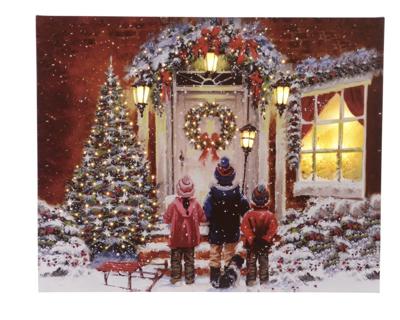 LED canvas glasvezel 2x40x50 cm multi Kerstverlichting Decoris - Decoris LED canvas glasvezel 2x40x50 cm multi Kerstverlichting Decoris - Decoris