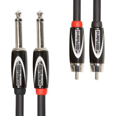 Roland RCC-15-2R28 instrumentenkabel 2x 6.35mm jack naar 2x RCA 4.5 meter