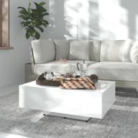 Salontafel 85x55x31 cm spaanplaat hoogglans wit - thumbnail