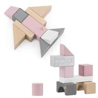 Label Label Houten blokken 50 stuks roze - thumbnail