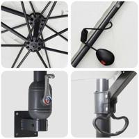 Tuinparasol Zand 248.5 x 247.5 x 160 cm Stof - thumbnail