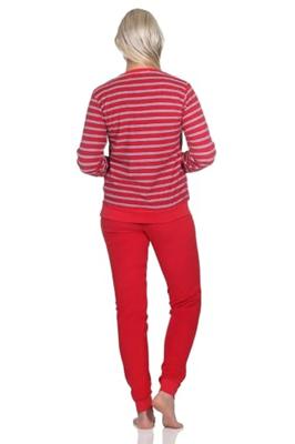 N dames pyjama badstof - Small Stripes - Warme winter pyjama