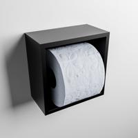 MONDIAZ Easy Toiletrolhouder CUBE 160 solid surface 16x8,6cm kleur Urban. Geschikt voor op en inbouw. - thumbnail