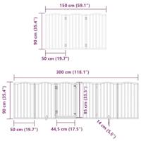 Hondenhek inklapbaar 15 panelen 750 cm populierenhout bruin - thumbnail