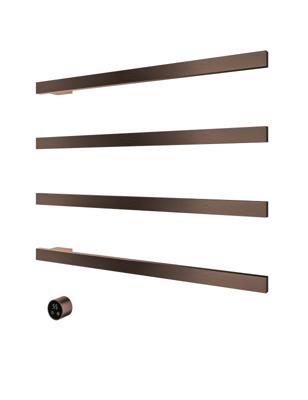 Hotbath &MORE set van 4 rails RAS80 SQUARE 80 cm met separate schakelaar en inbouw element Tuscan Bronze (RAS80-4TB)