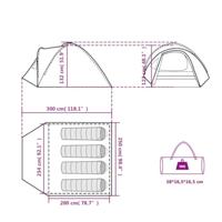 Tent 4-persoons 300x250x132 cm 185T taft grijs en oranje - thumbnail