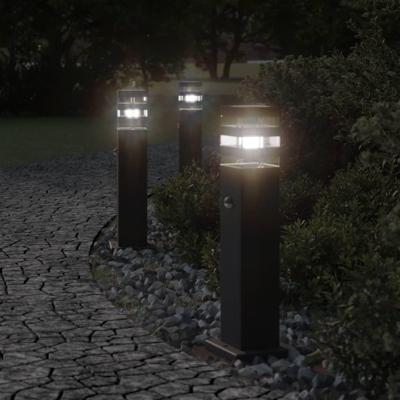VidaXL Vloerlampen voor buiten met sensor 50 cm aluminium zwart VidaXL Vloerlampen voor buiten met sensor 50 cm aluminium zwart