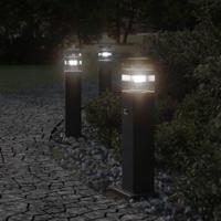 VidaXL Vloerlampen voor buiten met sensor 50 cm aluminium zwart - thumbnail
