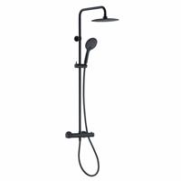 Boss & Wessing Regendoucheset Thermostatisch BWS Luxery Round 2.0 Mat Zwart - Regendoucheset Thermostatisch Bws Luxery Round 2.0 Mat Zwart - thumbnail