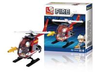 Sluban Fire Brigade Helicopter bouwstenen set - thumbnail