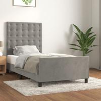 Bedframe zonder matras 120x190 cm fluweel lichtgrijs - thumbnail