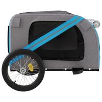 VidaXL Hondenfietstrailer oxford stof en ijzer blauw en grijs - thumbnail