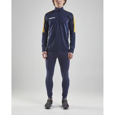 Craft 1905611 Progress Halfzip Tee LS M - Navy/Yellow - S - thumbnail