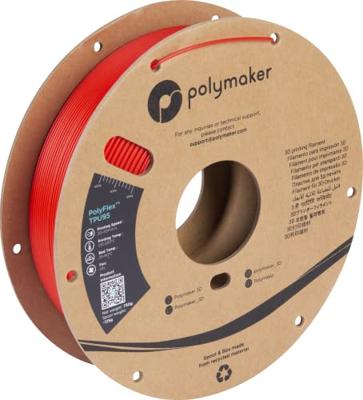 Polymaker PD01003 PolyFlex TPU-95A Filament TPU Flexibel 1.75 mm 750 g Rood 1 stuk(s) Polymaker PD01003 PolyFlex TPU-95A Filament TPU Flexibel 1.75 mm 750 g Rood 1 stuk(s)