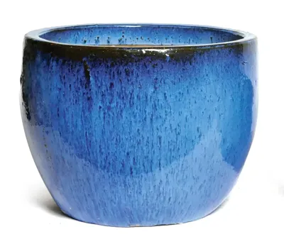 Mcollections Bloempot Egg Geglazuurd - Ø48 x H41 cm - Blauw