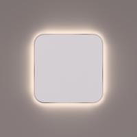 Toiletspiegel Hipp Design SPM T06 Rechthoek 35x35 cm Met Afgeronde Hoeken En Verlichting Geborsteld RVS - thumbnail