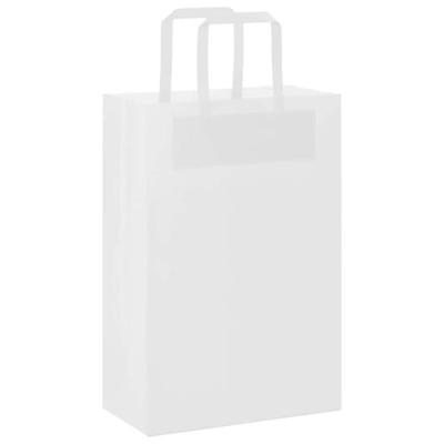 VidaXL Papieren zakken 250 st met hengsels 21x11x31 cm wit