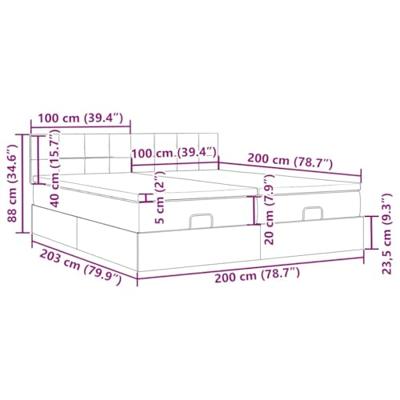 Ottoman bed met matrassen 200x200cm stof zwart