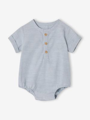 Body baby jongen korte mouwen hemelsblauw