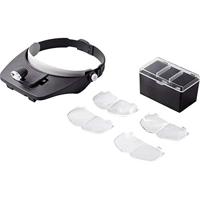 TOOLCRAFT TO-5137803 Hoofdbandloep Met LED-verlichting Vergrotingsfactor: 1.2 x, 1.8 x, 2.5 x, 3.5 x Lensgrootte: (l x b) 102 mm x 57 mm Zwart - thumbnail