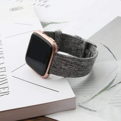 Canvas nylon bandje Fitbit Versa 1 / 2 & Lite- Grijs