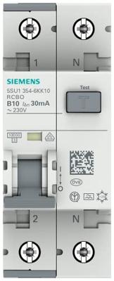 Siemens 5SU13546KK10 Aardlekschakelaar/zekeringautomaat 2-polig 10 A 0.03 A 230 V