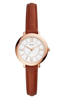 Fossil Dameshorloge Jacqueline Leder Braun ES3842 horloge