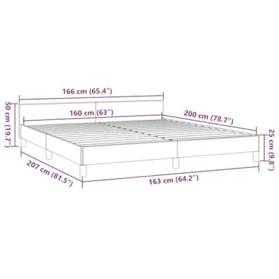 Bedframe zonder matras stof taupe 160x200 cm Bedframe zonder matras stof taupe 160x200 cm
