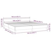 Bedframe zonder matras stof taupe 160x200 cm - thumbnail