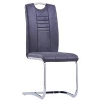 Eetkamerstoelen 2 st kunstsuède grijs - thumbnail