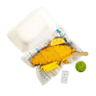 Bigjigs houten vis en friet speelset, 26dlg. Bigjigs houten vis en friet speelset, 26dlg.