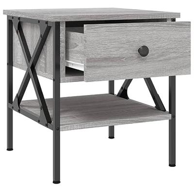 Nachtkastjes 2 st 40x42x45 cm bewerkt hout grijs sonoma eiken
