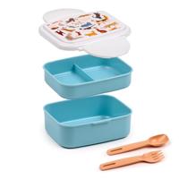 Feline Fine Kat Clip Bento Box Lunchtrommel met bestek - thumbnail