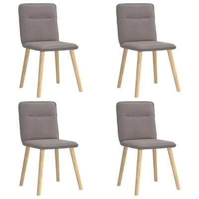 Eetkamerstoelen 4 st draaibaar stof taupe