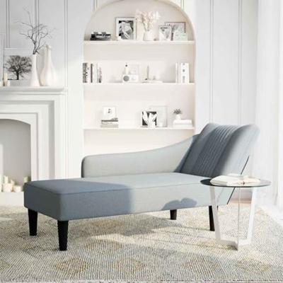 Chaise longue met rechterarmleuning stof lichtgrijs