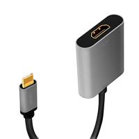 LogiLink CUA0103 tussenstuk voor kabels USB 3.2 Gen1 Type-C HDMI-A Zwart, Grijs - thumbnail