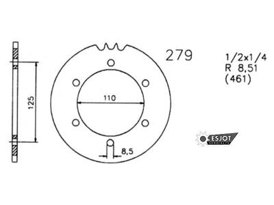 ESJOT Chain wheel 461 41z steel black
