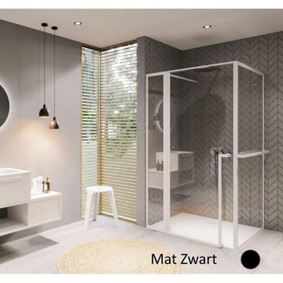 Douchecabine Riho Lucid XL GD203 Omkeerbaar Verstelbaar Aluminium 200x120x100 cm Mat Zwart Douchecabine Riho Lucid XL GD203 Omkeerbaar Verstelbaar Aluminium 200x120x100 cm Mat Zwart