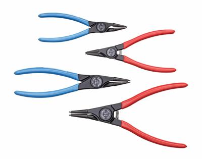 Gedore 6703080 Precisie-borgveertang set Geschikt voor borgringen Binnen- en buitenringen 12-25 mm, 19-60 mm 10-25 mm, 19-60 mm Puntvorm Recht