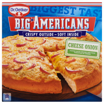 Dr. Oetker Big Americans Pizza Cheese Onion 385 g bij Jumbo Dr. Oetker Big Americans Pizza Cheese Onion 385 g bij Jumbo