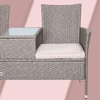 Solar tuinlamp wicker hoogte 50cm - thumbnail