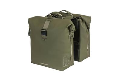 Dubbele fietstas Basil SoHo Nordlicht 41 liter 31 x 13 x 37 cm - mosgroen