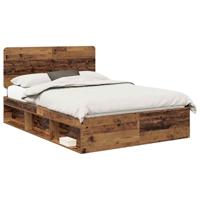 Bedframe met hoofdeinde Oudhout 140 x 190 cm Massief grenenhout - thumbnail